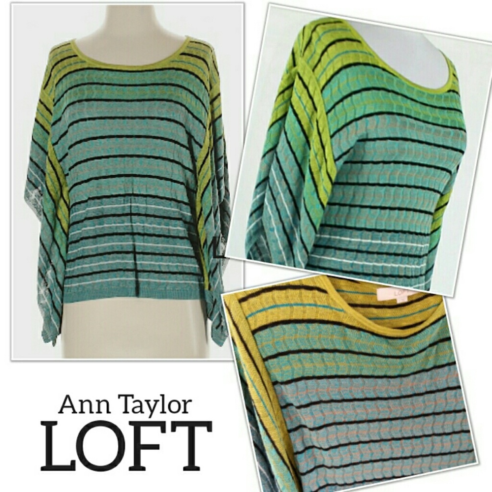 🍈Poncho Style LOFT Rayon Blouse Top